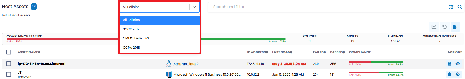 Policy Dropdown